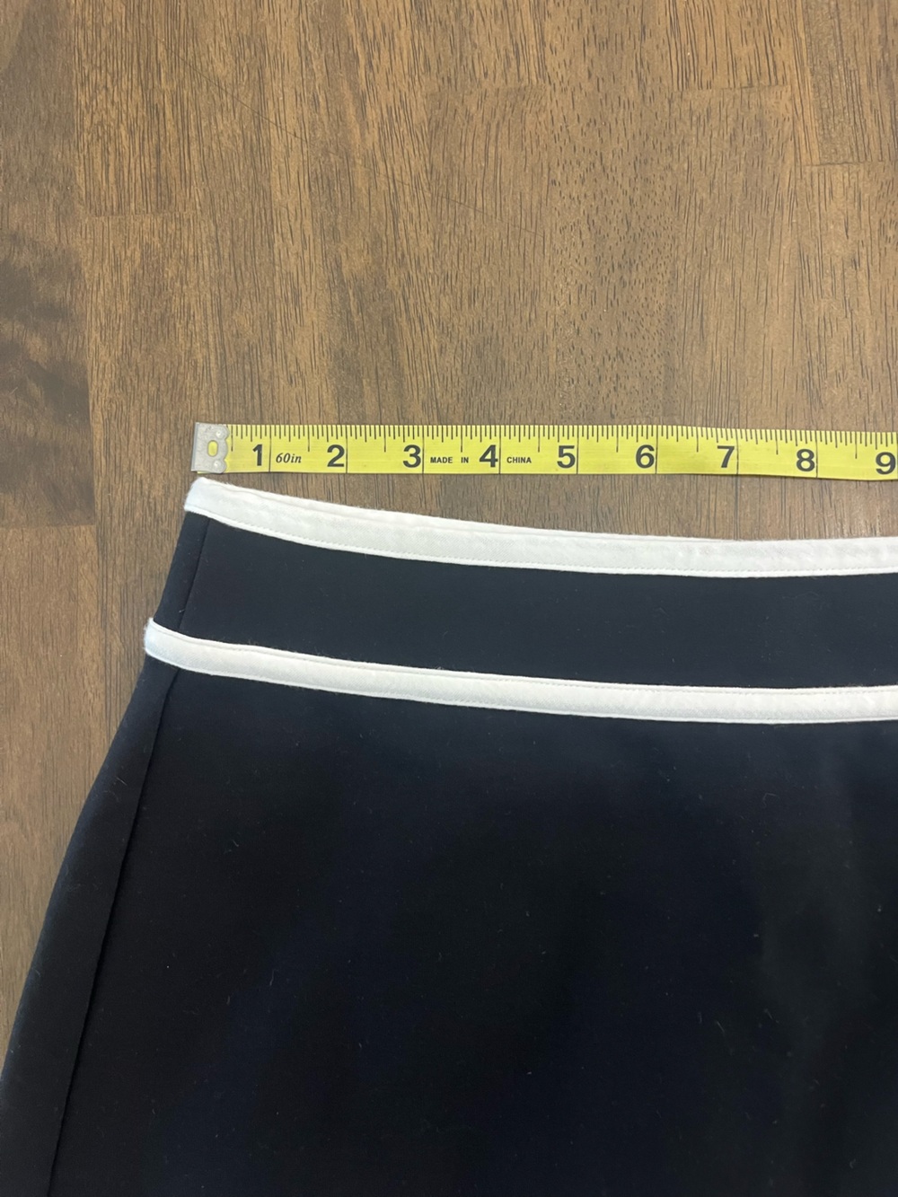 Anthropologie Mauve Sporty Colorblock Mini Skirt Black with White Trim Sz Medium - Picture 11 of 13